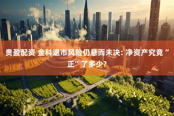 贵盈配资 金科退市风险仍悬而未决: 净资产究竟“正”了多少?