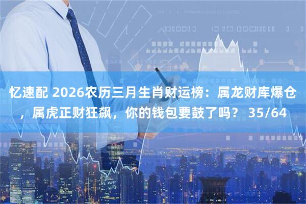 忆速配 2026农历三月生肖财运榜：属龙财库爆仓，属虎正财狂飙，你的钱包要鼓了吗？ 35/64