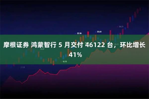 摩根证券 鸿蒙智行 5 月交付 46122 台，环比增长 41%
